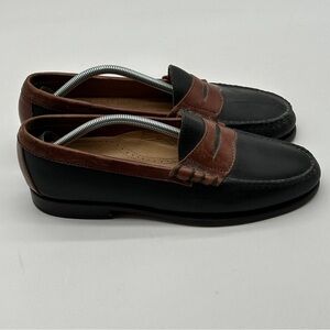 Bostonian Black/Brown Pebble Grain Penny Loafers  Mens 10.5 D